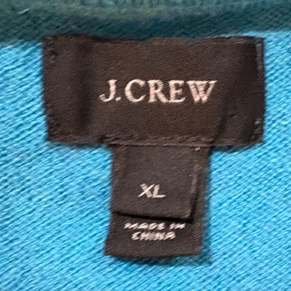 J Crew Mens Turquoise V Neck‎ Sweater XL Cotton Cashmere Blend Long Sleeve